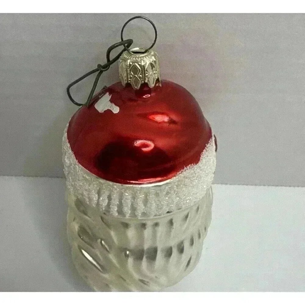 Vintage Frosty Santa Claus Head‎ Christmas Ornament Tree Decoration Holiday